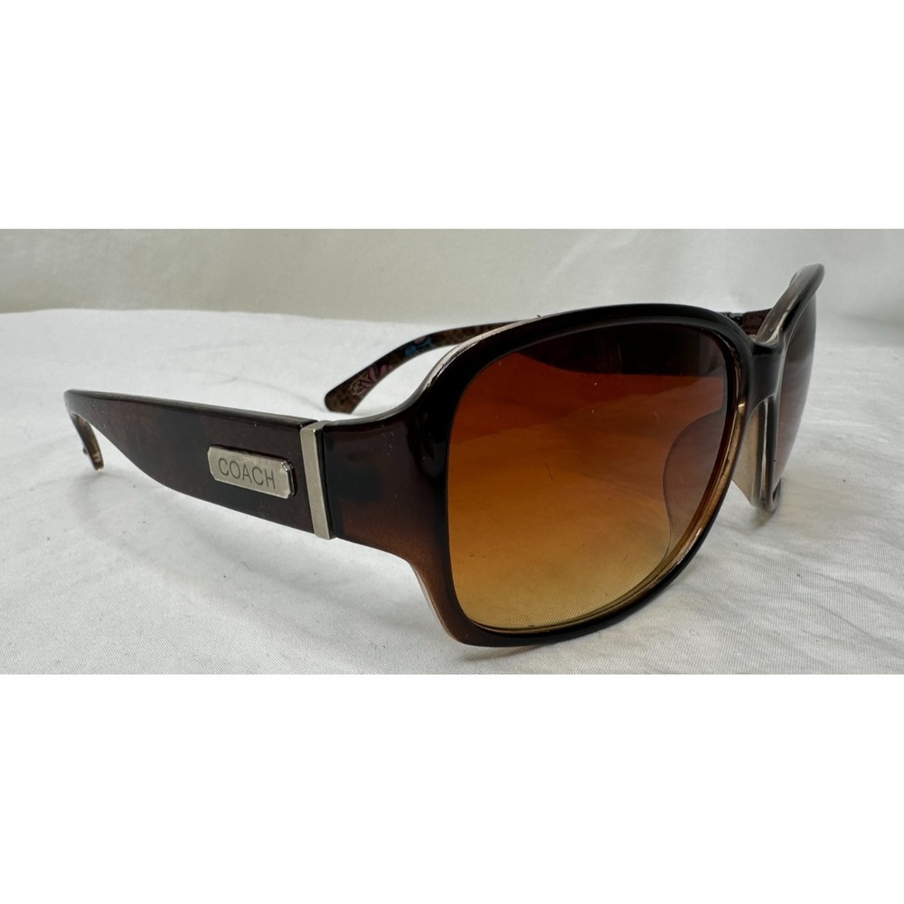 Coach Sunglasses Peony W604 Floral Brown Gradient C Logo 60 18 135 - Picture 2 of 14